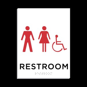 ADA Braille Restroom Sign - the Basics Cutaway With Customizable Insert ...