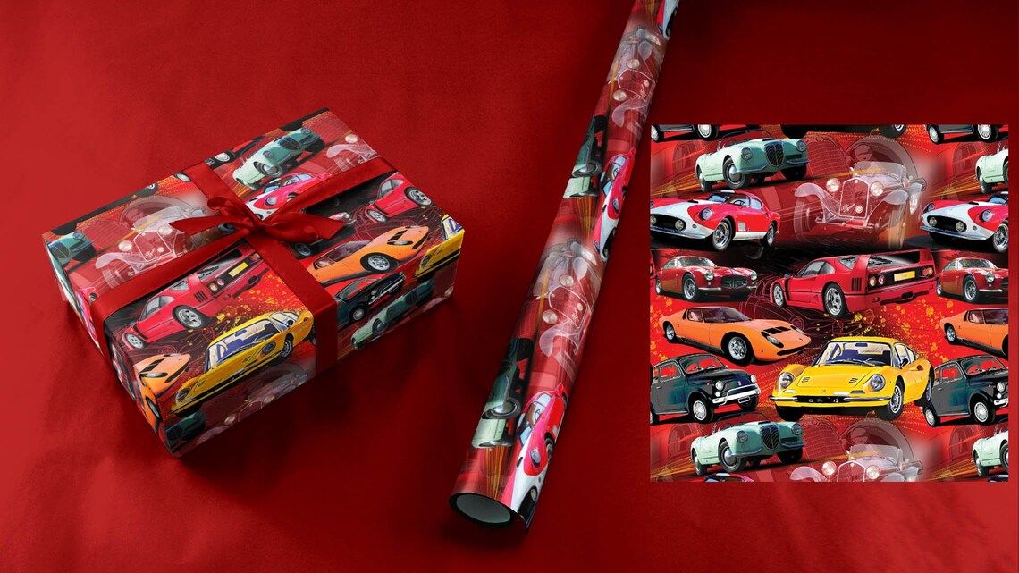 Italian Cars Wrapping Paper Etsy