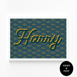178. Impresión de nombre personalizada - Estilo art déco - Impresión de arte de pared para habitación de niños/niños/guardería - Dorado, verde azulado o rosa - A3, A4, A5 - Decoración de pared