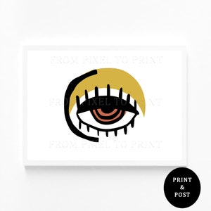 192. Abstract Eye - Abstract Modern Graphic Art - A3, A4, A5 - Minimalist Abstract Poster - Abstract Eye Design Line Print - All Seeing Eye