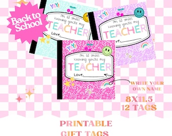 Etiquetas de regalo para el regreso a clases / Etiqueta de regalo para el regreso a clases / Bienvenido de nuevo a clases / Agradecimiento a los maestros