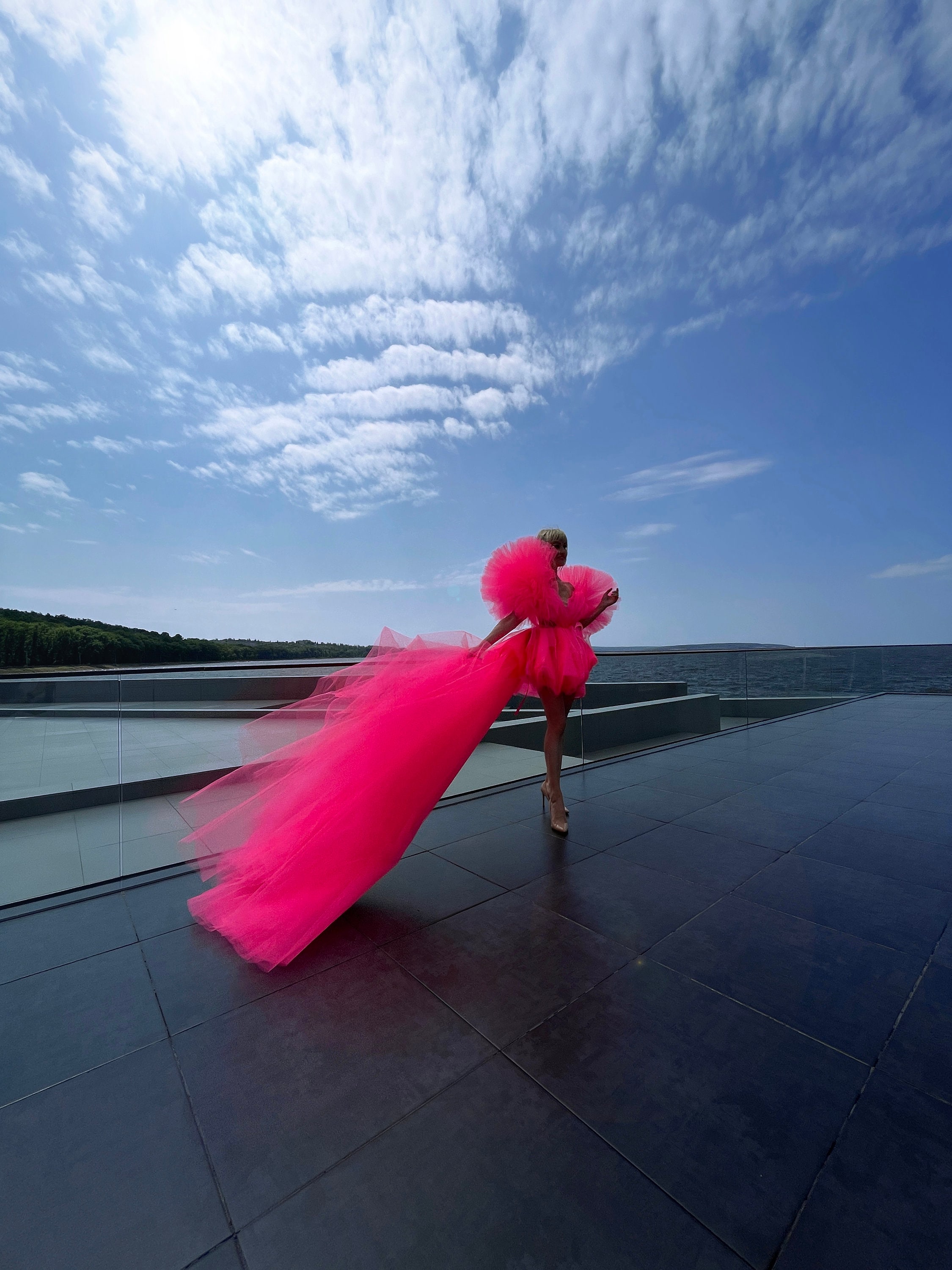 pink mini dress with train Camille Silk and Wool Mini Dress with Removable Train 0 / Silk and Wool Emerald Green