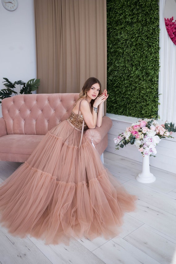 Fluffy Beige Tulle Fluffy Nude Dress Dress,layered Special Occasion Dress,corset  Dress Women's Tulle Dress,shiny Top Corset Sand Dress - Etsy Canada