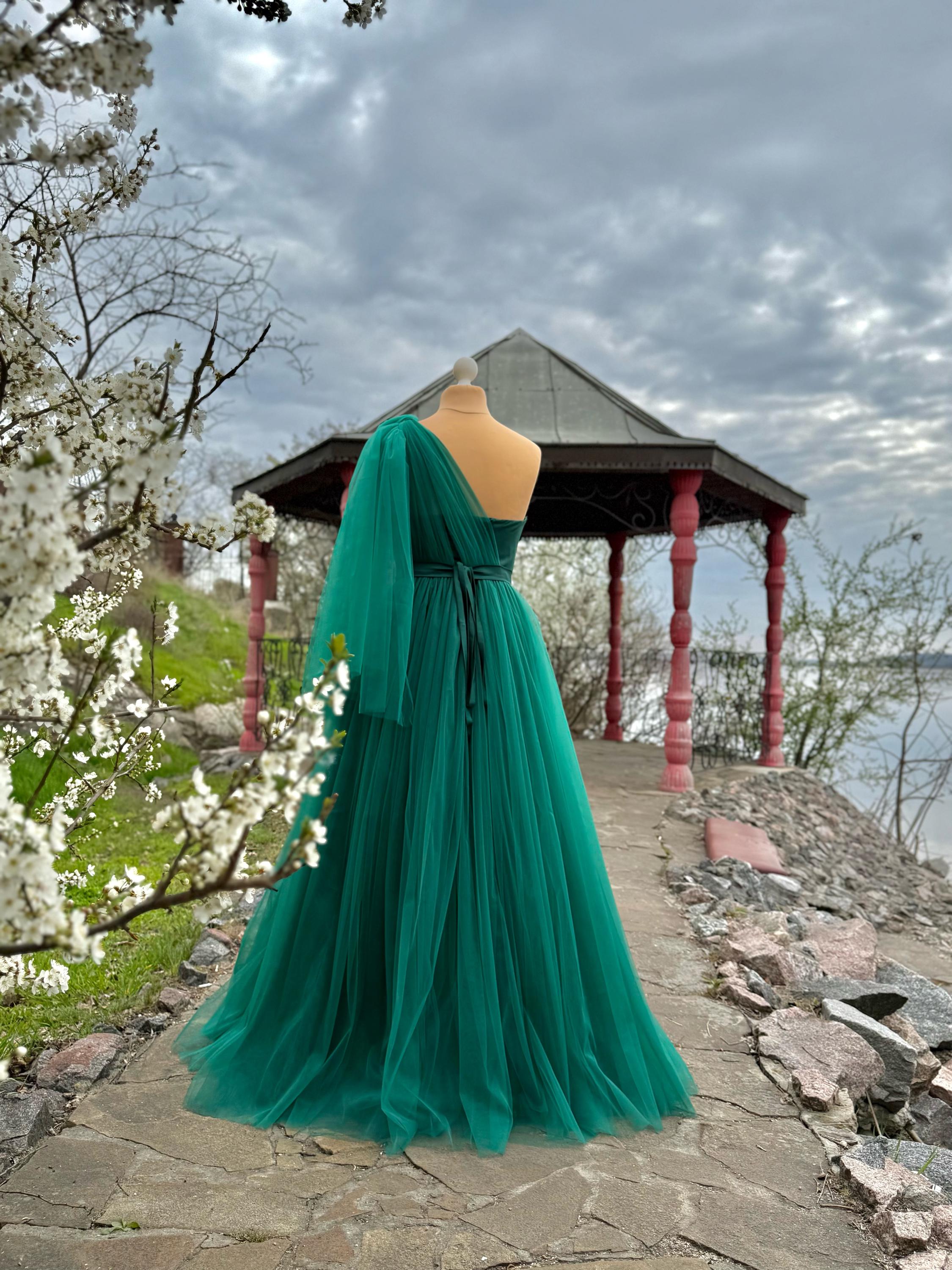 The Forest Fairy's Green Dress.emerald Prom Dress.sick Greek Dress.full Grass Skirt