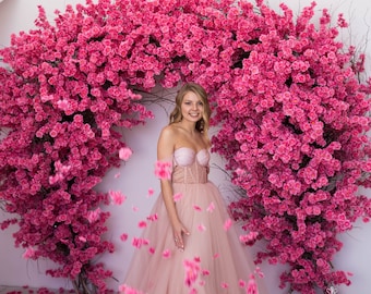 Fluffy powderPale pink prom dress   Sparkle glitter top Off-the shoulder ball dress Graduation gown Elegant wedding dress Special design