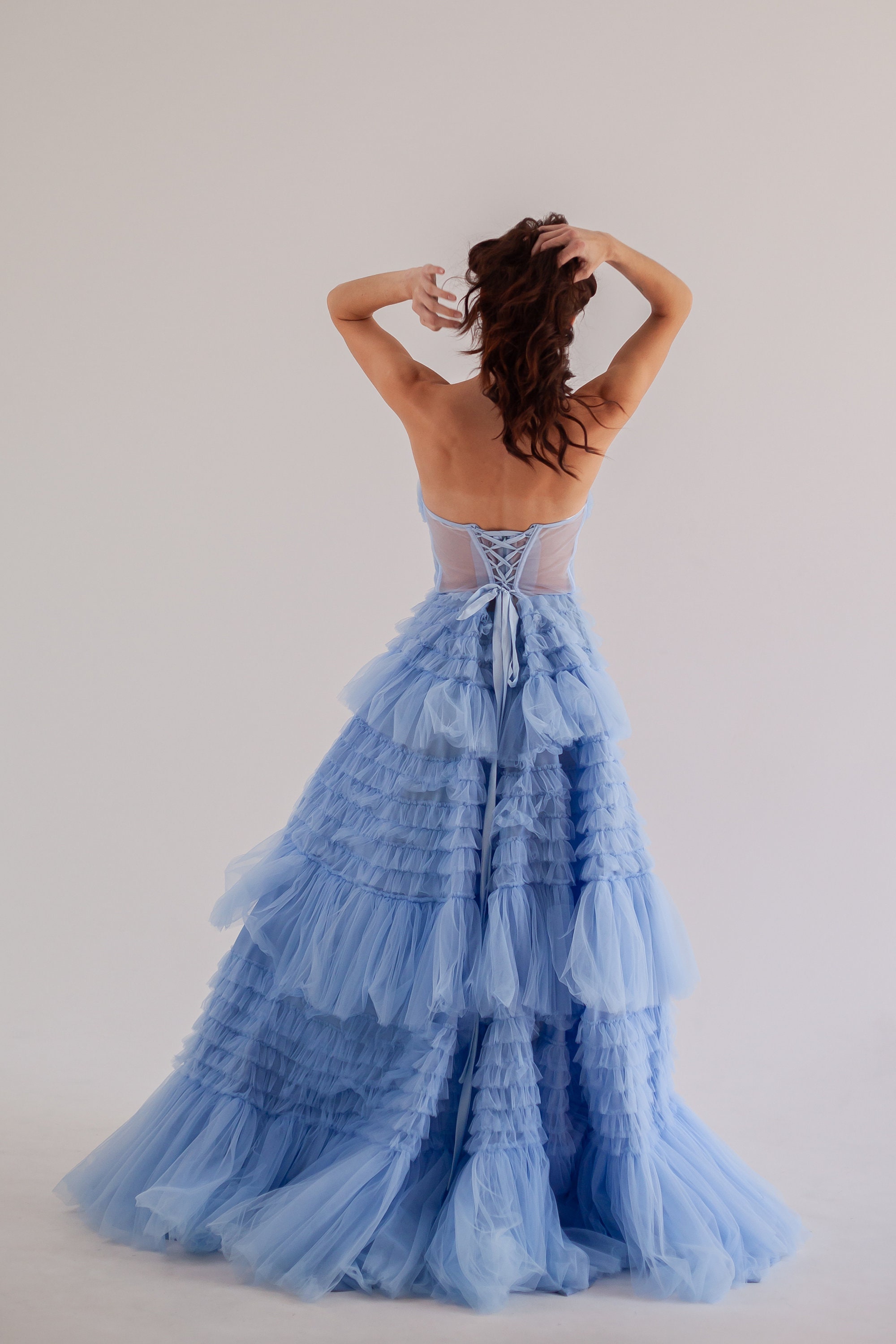 all ruffled up evening fluffy dress Her Majesty Long Fluffy Ruffled Tulle Robe Purple / Medium (10-12) main image 0