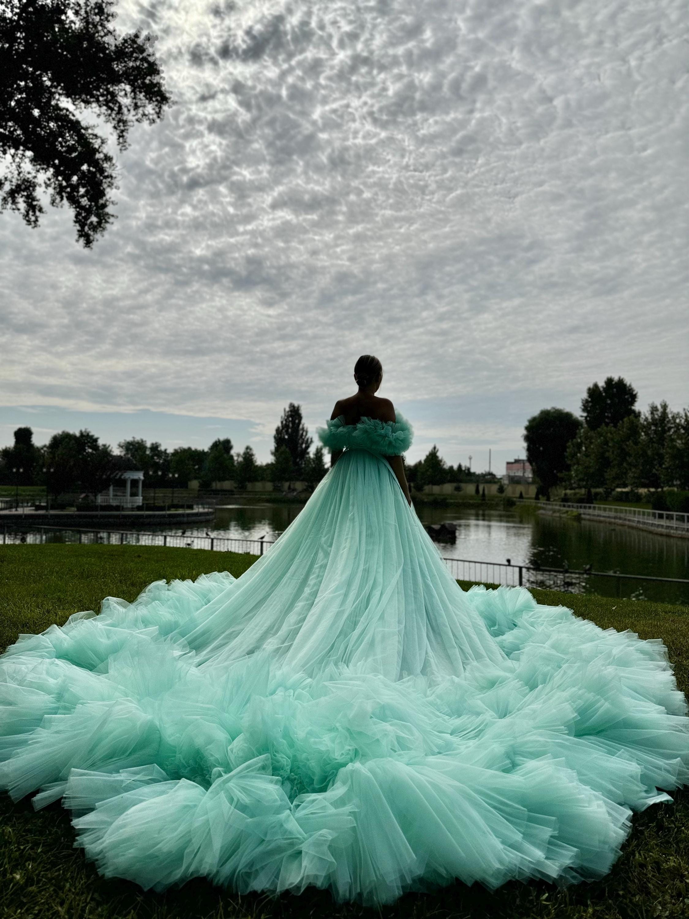 Big Mint Dress.airy Long Dress.chic Green Dress.event Dress.large