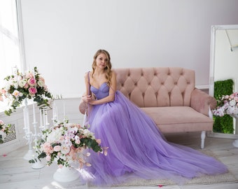 Puffy lavender dress Lavender Bridesmaid Dress  Lavender dress.Evening dresses.Womens tulle dress.Dresses for a photo shoot.Dresses for girl
