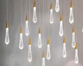 Glass crystal iron chandelier lamp light water drop lamp at the front desk dining living room bedroom hotel restaurants houses