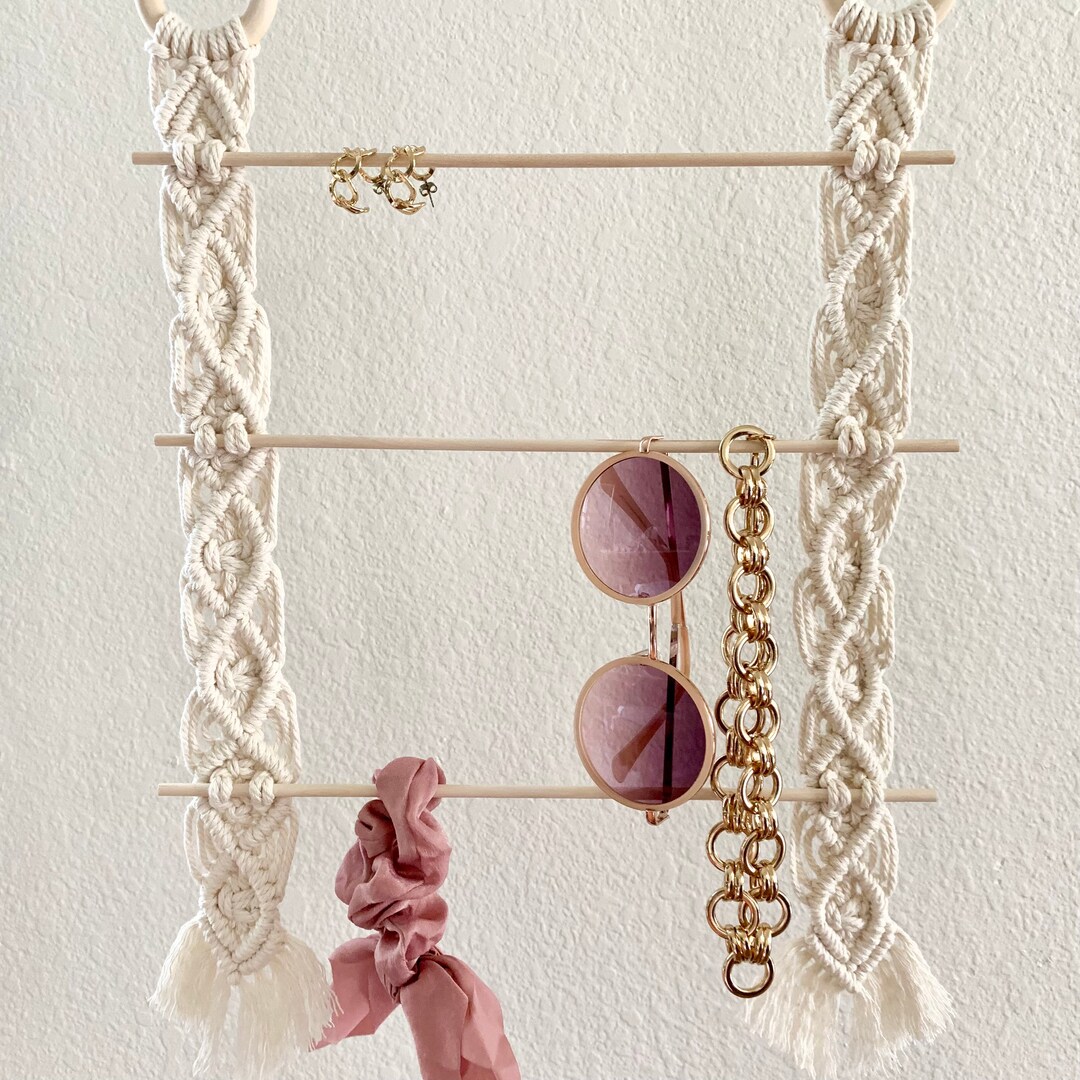 Macrame Jewelry Holder Handmade Macrame Jewelry Organizer Etsy UK