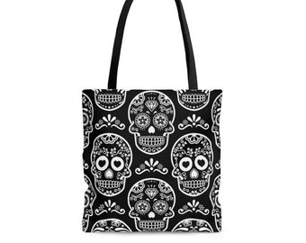 Black & White Calavera Tote Bag