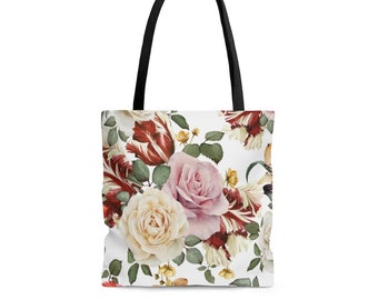 White Roses Print Tote Unique Reusable Shopping Bag Cotton - Etsy