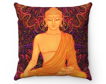 Western Meditation Buddha Statue Zen Mastery Printing Throw Pillow Cover Cushion Western Meditation Buddha Statue Zen Mastery Printing Throw Pillow Cover Cushion