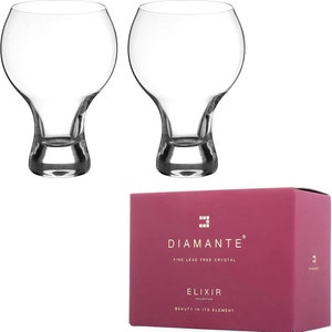 DIAMANTE Crystal Craft Gin & Tonic, Pimms Or Cocktail Glass - ‘Auris’ Collection Undecorated Crystal – Set of 2 image 2