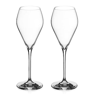 DIAMANTE Prosecco Glasses - Premium Lead Free Crystal - Set of 2