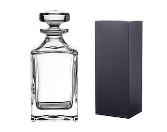 Carafe à whisky DIAMANTE | Carafe en cristal 800 ml | Forme carrée unie