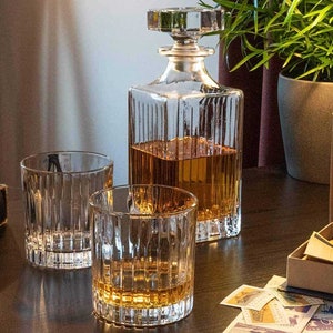 Broadway Decanter Gift Set - 1 Crystal Decanter with 2 Crystal Tumblers