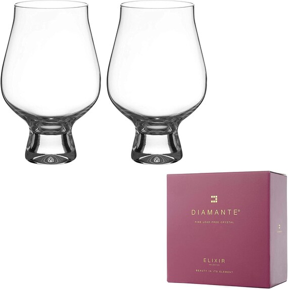 DIAMANTE Calici Da Birra In Cristallo - Set 2 Bicchieri Degustazione