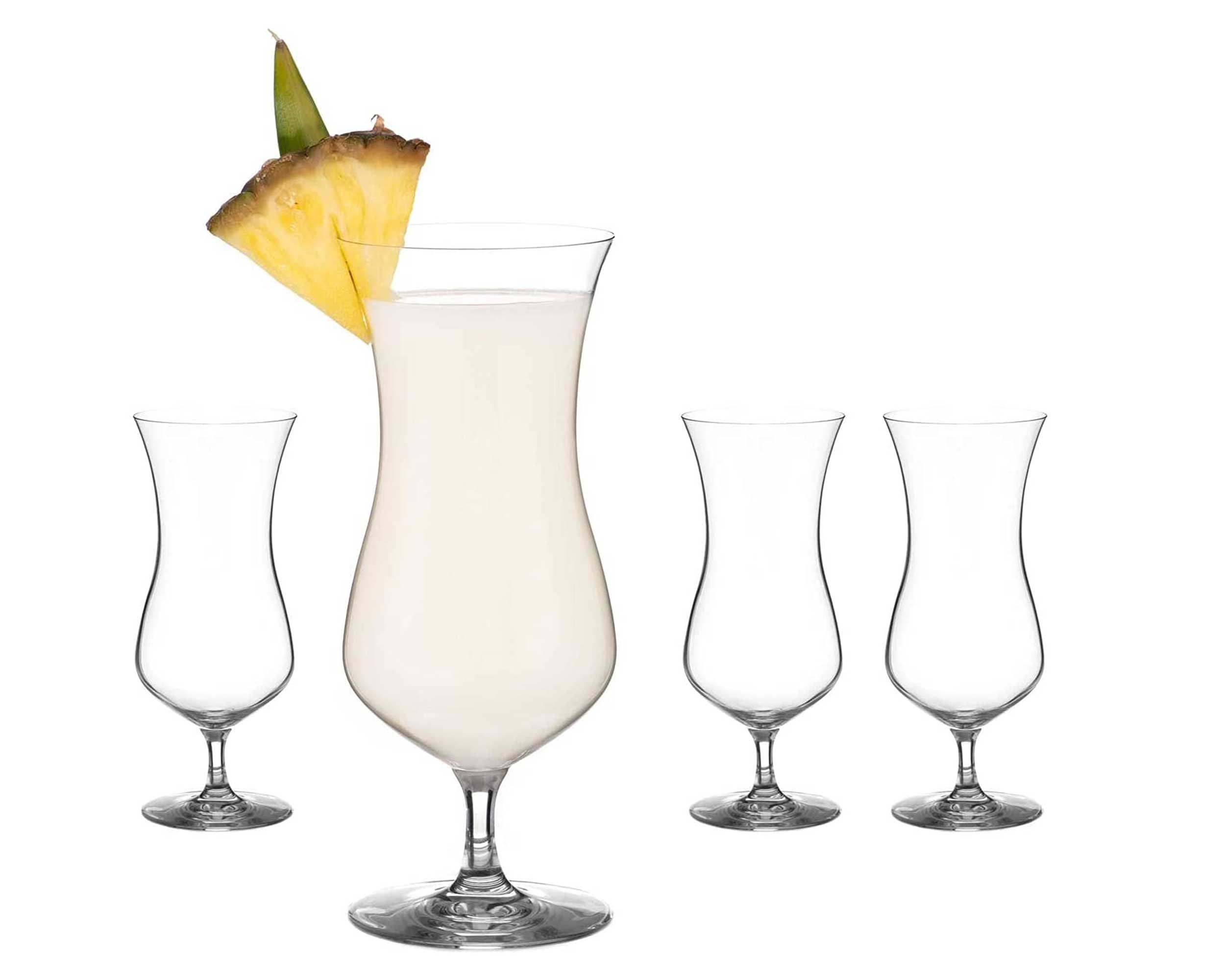 DIAMANTE Pina Colada Glasses - Set of Hurricane Cocktail