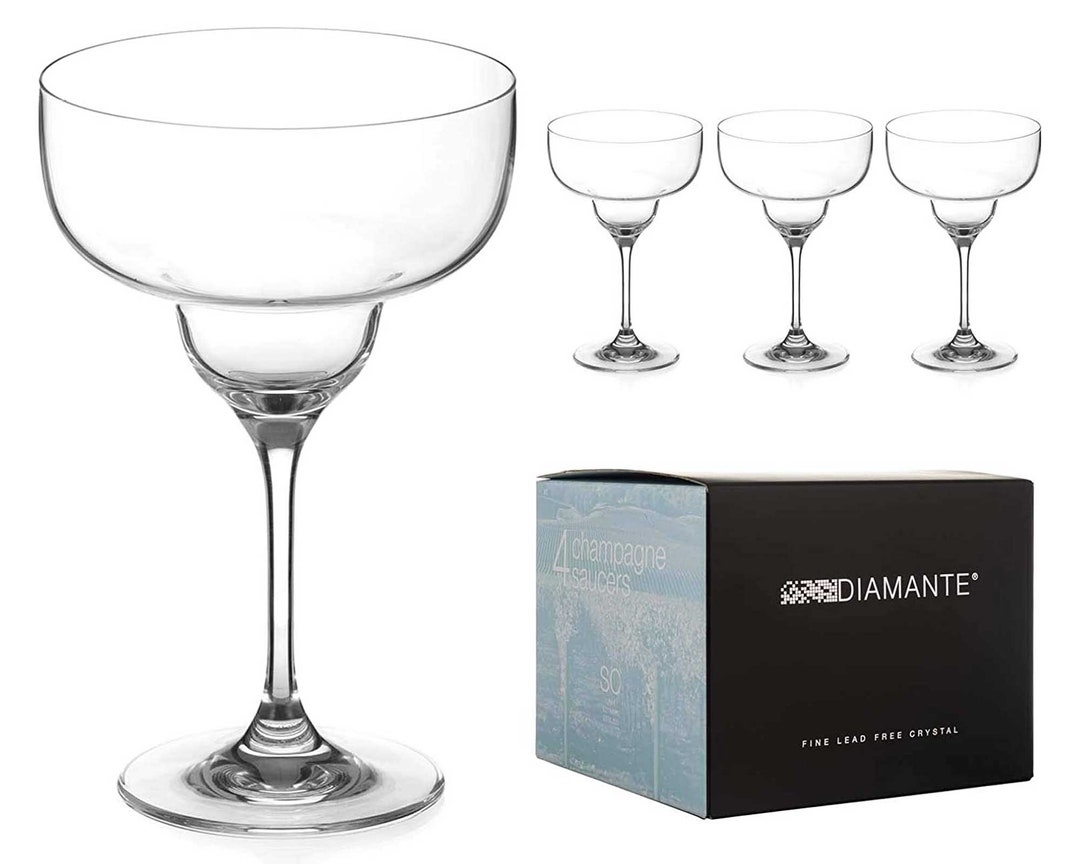 DIAMANTE Crystal Margarita Glasses Set of 4 auris Etsy UK