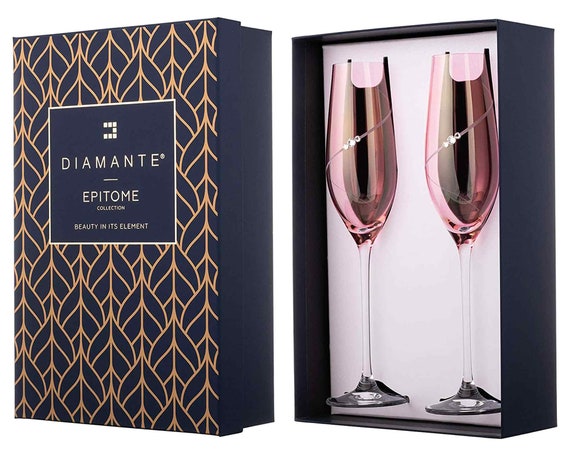 DIAMANTE Flute Da Champagne In Cristallo Mirage – Set 2 Calici In Confezione Regalo – Cristallo Senza Piombo, 180 Ml - 3