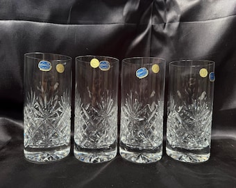 Crystal Highball Glasses – Elixir Collection – Set of 4 | 24% lead crystal Cut Glass