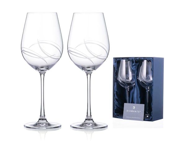 Set of 2 Arctic Premium Crystal Hand Cut Red Wine Glasses in Gift Packaging 