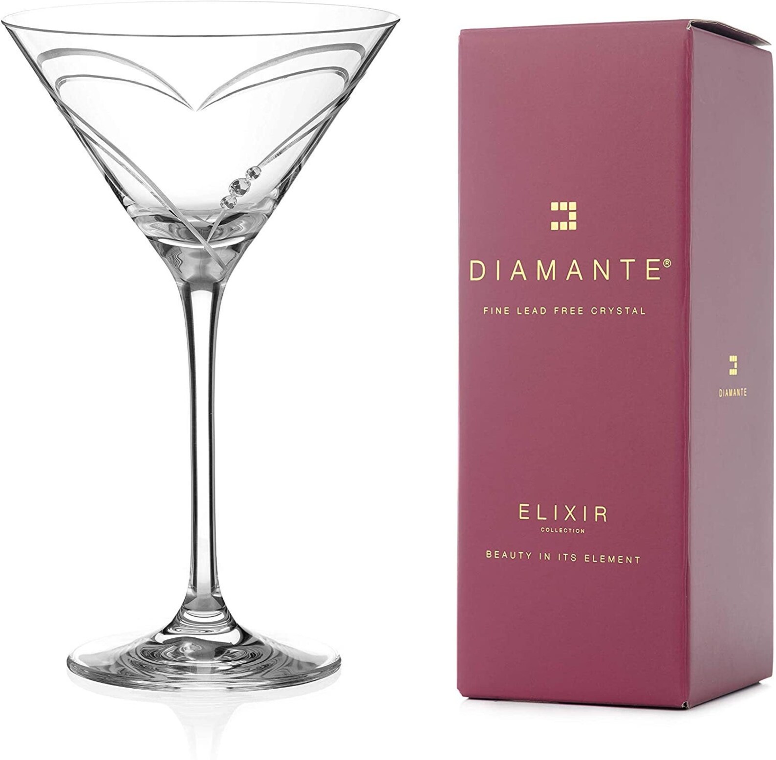 DIAMANTE Swarovski Martini Glass 'Hearts' Hand Cut Etsy