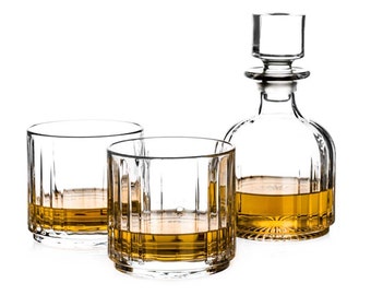 Echter Overeenkomstig met Gemarkeerd Crystal Whisky Set Combo Stackable 3 Piece Whisky Set With 1 - Etsy