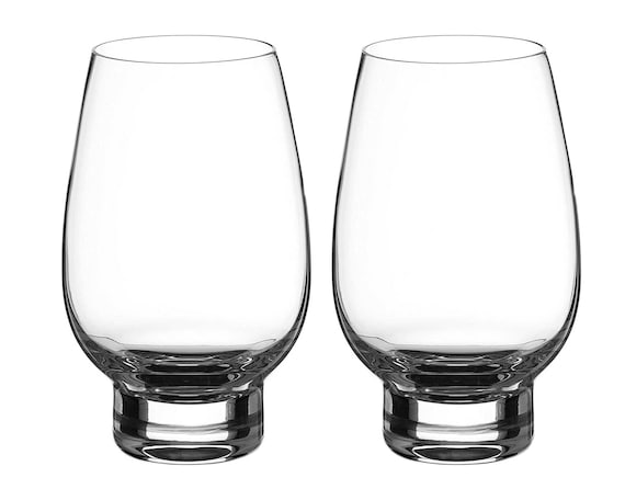DIAMANTE Stemless White Wine Glasses Pair moderna Undecorated Crystal White Wine  Glasses With No Stem Box of 2 