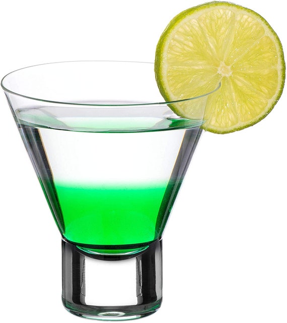 Diamante Bicchieri da Cocktail Martini - 4 Bicchieri di Cristallo Senza Stelo per Cocktail Martini Mojito Dessert o Snack Bowl - Collezione 'Auris