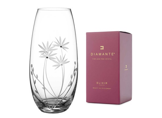 スワロフスキー　クリスタル　花瓶 DIAMANTE スワロフスキー バレル型クリスタル花瓶「ブルーム