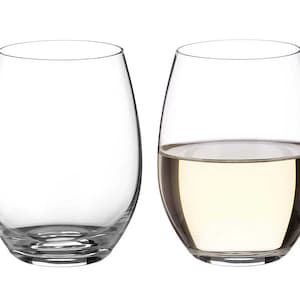 Paire de verres à vin sans pied « Moda » DIAMANTE, verres à gin sans pied – Verres à vin blanc en cristal sans pied – Boîte de 2