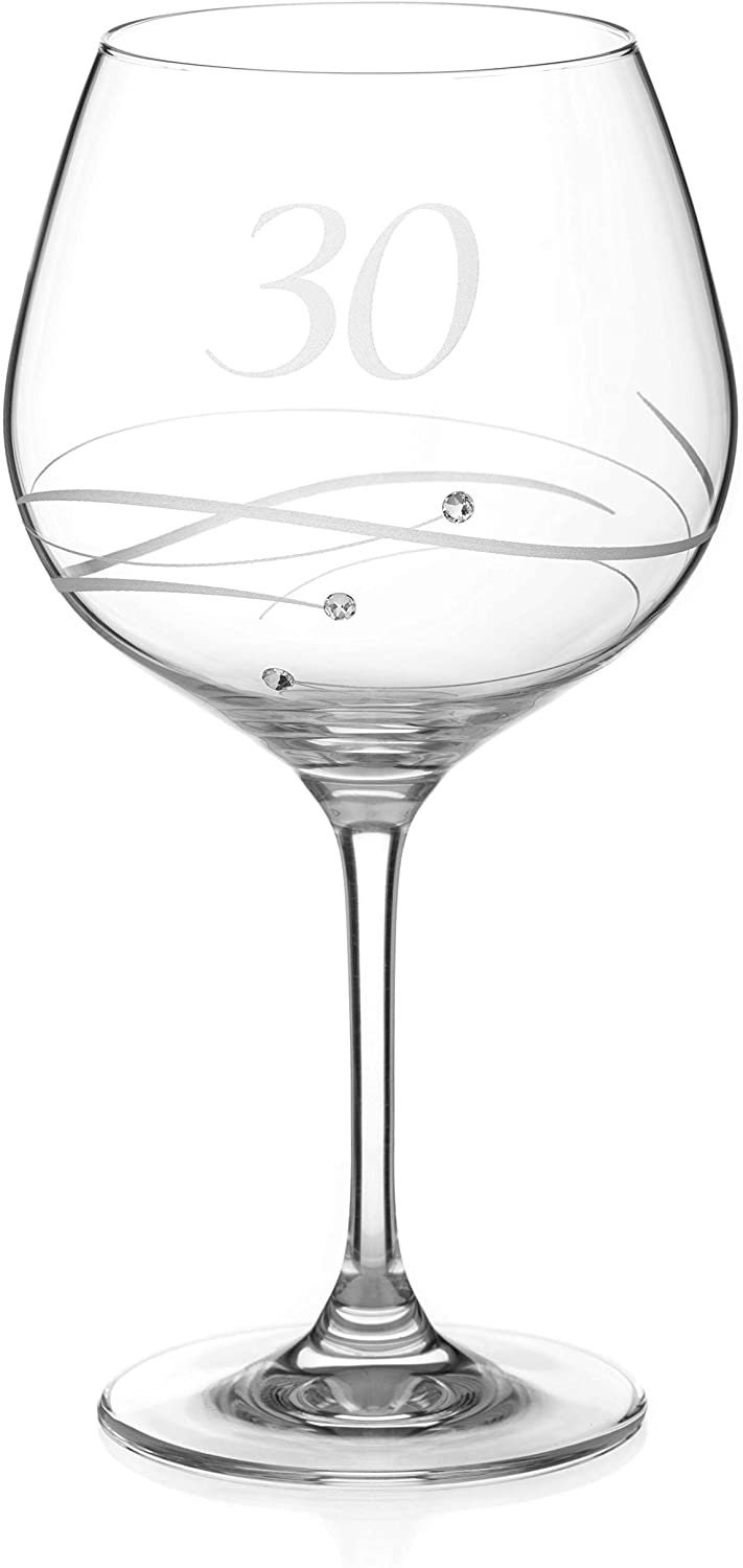 DIAMANTE Swarovski 30th Birthday or Anniversary Gin Copa – Single
