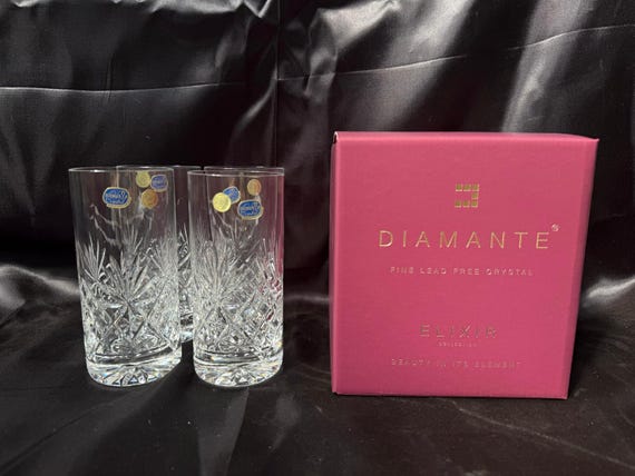 【SALE】クリスタルバー【水晶】 Crystal Highball Glasses – Elixir Collection – Set of 4 | 24% Lead