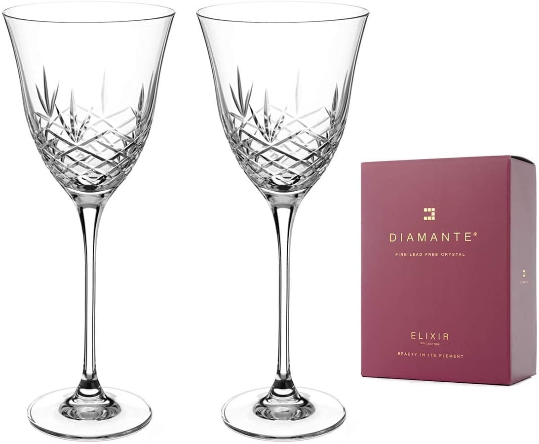 DIAMANTE 赤ワイングラス ペア（「Blenheim」コレクション ハンド 