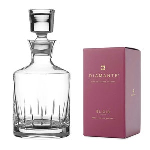 DIAMANTE Premium Cut Crystal Decanter - 'Linea' Collection Crystal Decanter 800ml