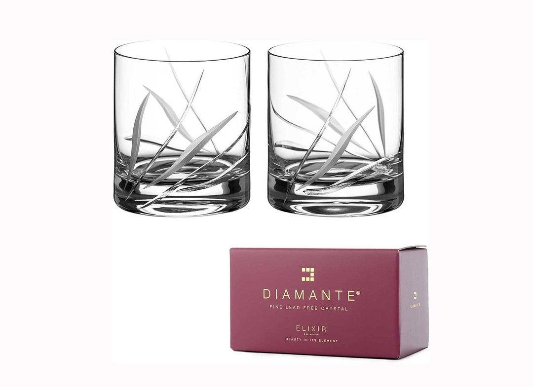Set Bottiglia decanter da Whisky con 6 bicchieri in vetro intagliato 9
