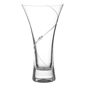 DIAMANTE Trumpet Vase 'Silhouette' - Small Hand Cut Crystal Vase with Swarovski Crystals - 18cm