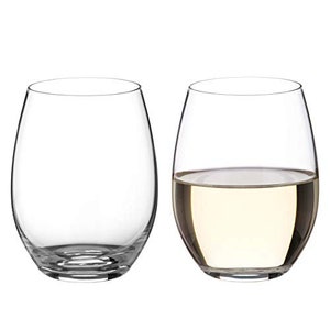 DIAMANTE Stemless Wine Glasses Pair ‘Moda’, stemless Gin Glass – Undecorated Crystal White Wine Glasses with No Stem – Box of 2…