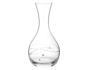 DIAMANTE Swarovski Wine Carafe 'Spiral' - Hand Cut Crystal Carafe for Wine or Water Embellished with Swarovski Crystals