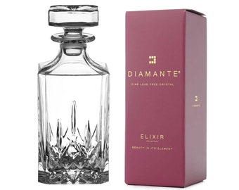 DIAMANTE Whisky Decanter “Dorchester” Collection | Crystal Decanter 750 ml | Gift Box