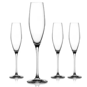 Diamante Crystal Glasses - Plain Undecorated Premium Crystal - Neo (4, Champagne Flute) Champagne Glasses, Prosecco Glasses, Cava Glasses