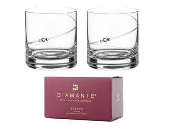 DIAMANTE Set Of 4 Hand-Cut Crystal Whisky Glasses Premium Short Tumbler Set With Elegant Silhouette Design Cocktail Gin And Tonic Water Or Juice Gift Boxed Crystal Drinkware 1000.834.elx P 383424043 - View #6