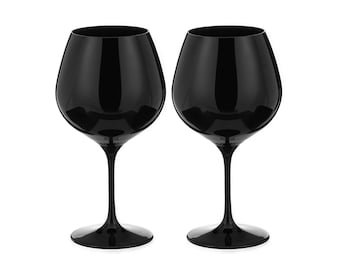 DIAMANTE Black Crystal Glasses - 'Ghost Black’ Collection (Gin Copas)