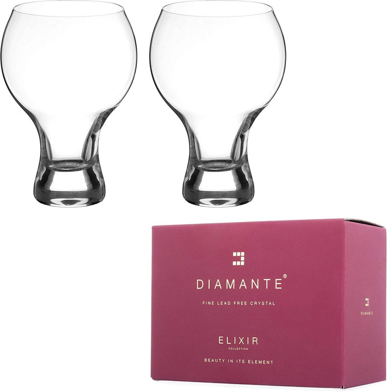 DIAMANTE Crystal Craft Gin & Tonic, Pimms Or Cocktail Glass - ‘Auris’ Collection Undecorated Crystal – Set of 2 image 2