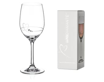 Copa de vino Petit Heart adornada con cristales Swarovski - Copa individual