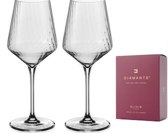 Mirage Crystal Wine Glasses with Optic Effect - Set of 2