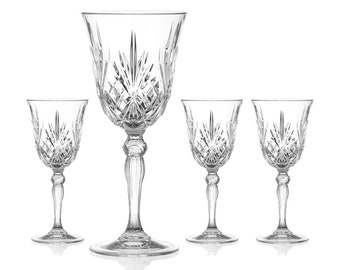 DIAMANTE Chatsworth Wine Glasses - Made from Premium Lead Free Crystal - Set of 4