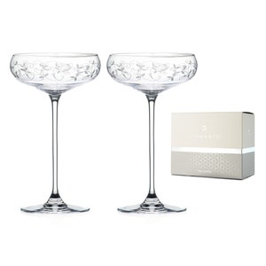 Two Arabesque champagne saucers